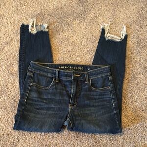 American Eagle Outfitters Blue Ankle Cropped Jeans